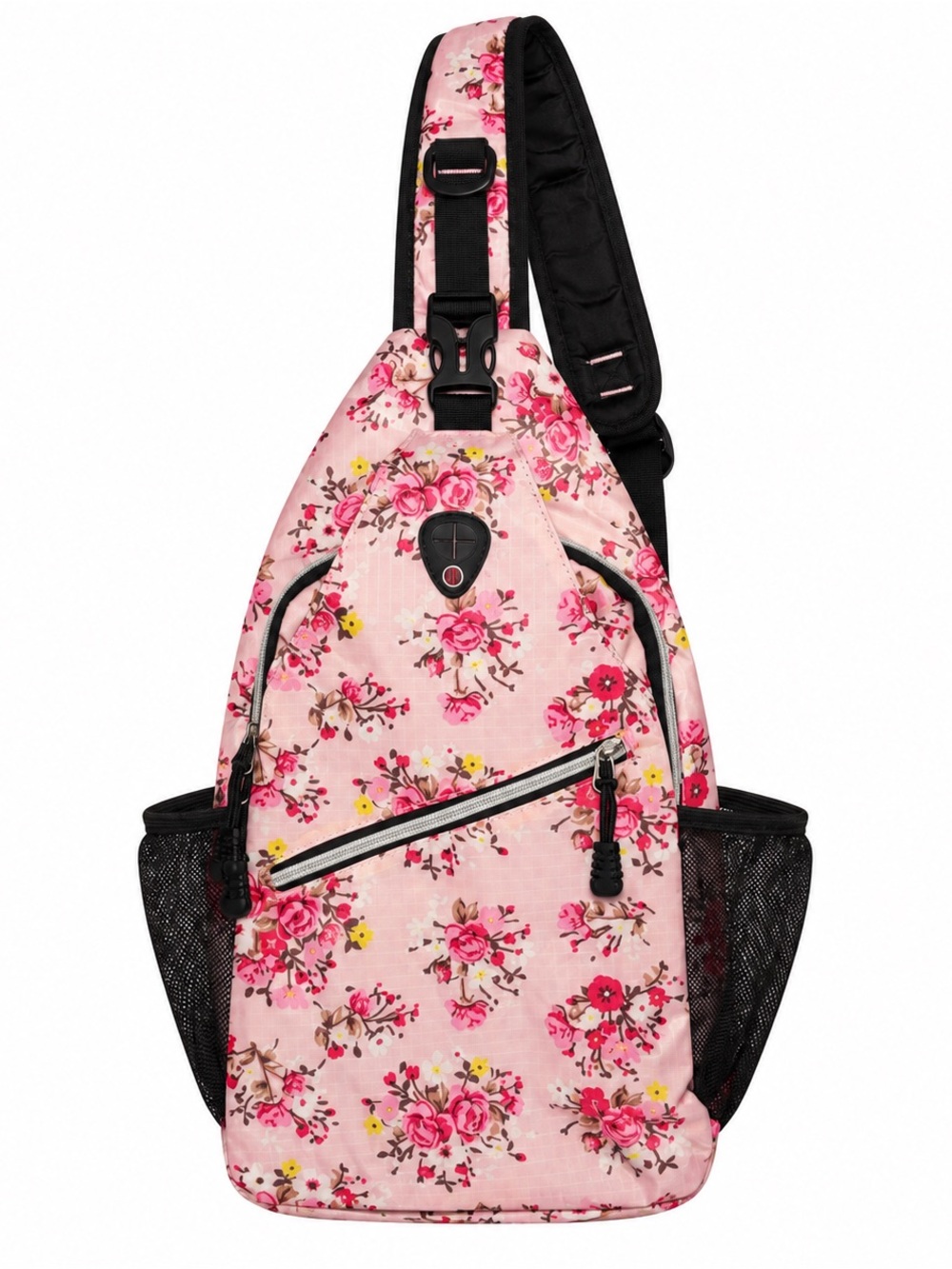 Cottagecore Floral Pink Sling Backpack Travel Vacation Daypack Festival